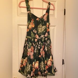 H&M Floral Green and Pink Dress